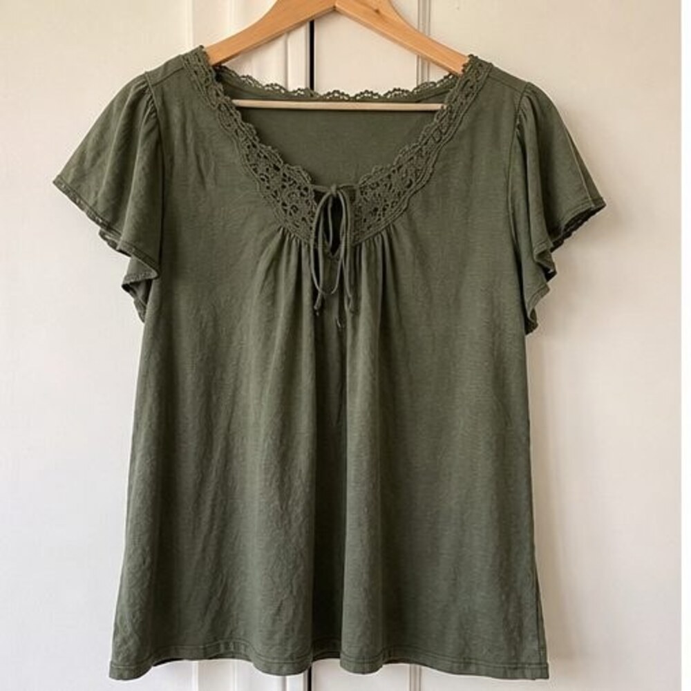 Olive Pleated Blouse